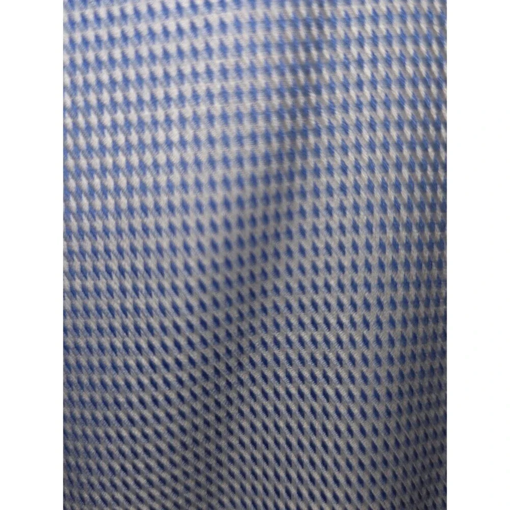 Banana Republic Men's True Slim Fit Dress Shirt, Blue Gingham Cotton, Large